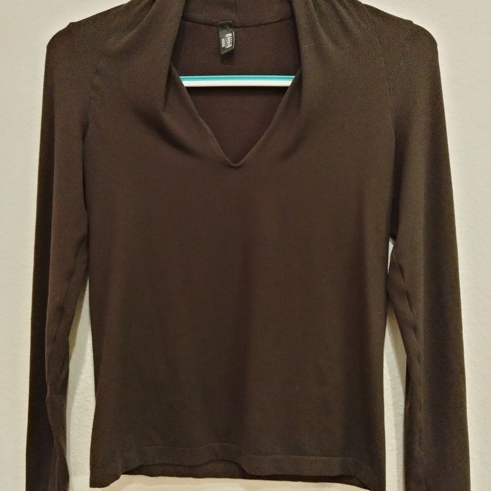 Wolford brown long sleeve blouse